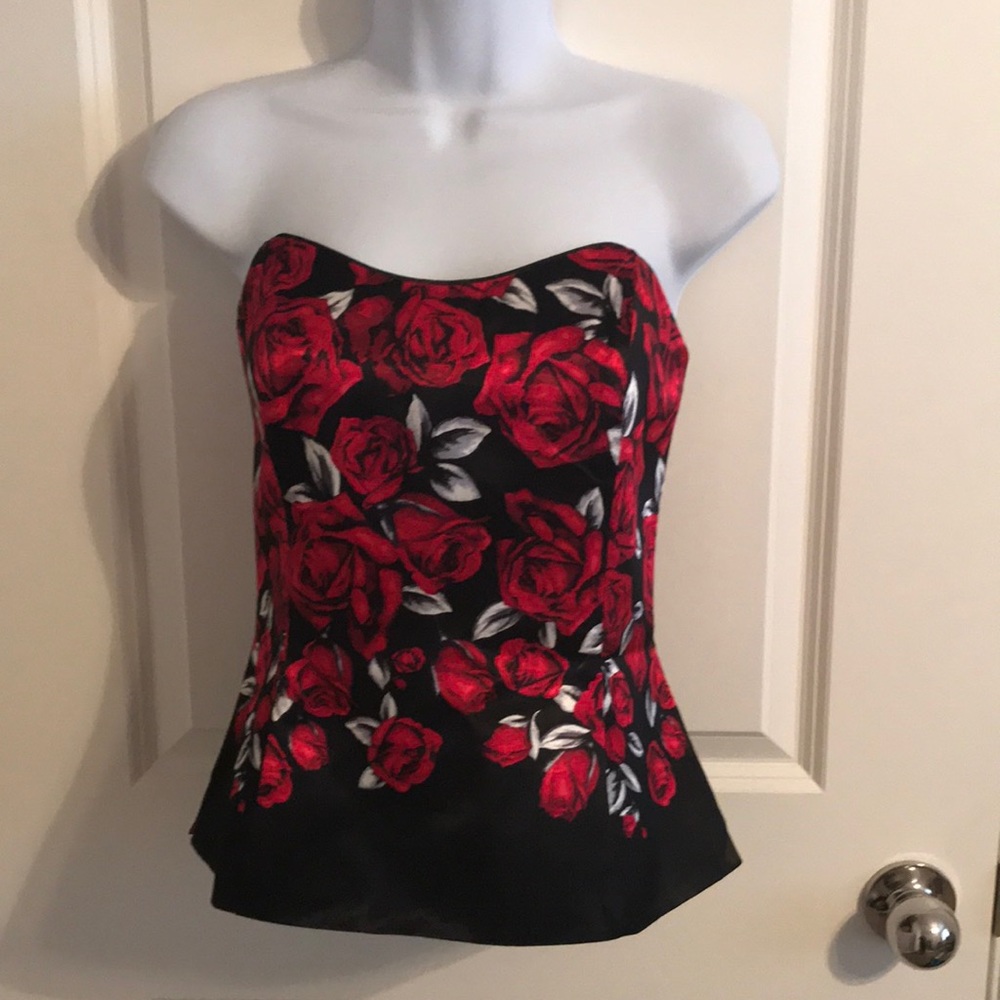 White House Black Market Bustier with roses
